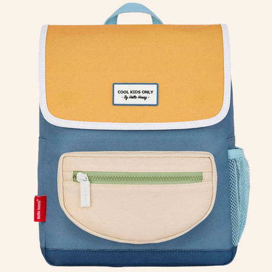 Hello Hossy rugzak – Square – Klein of groot – Blauw/geel