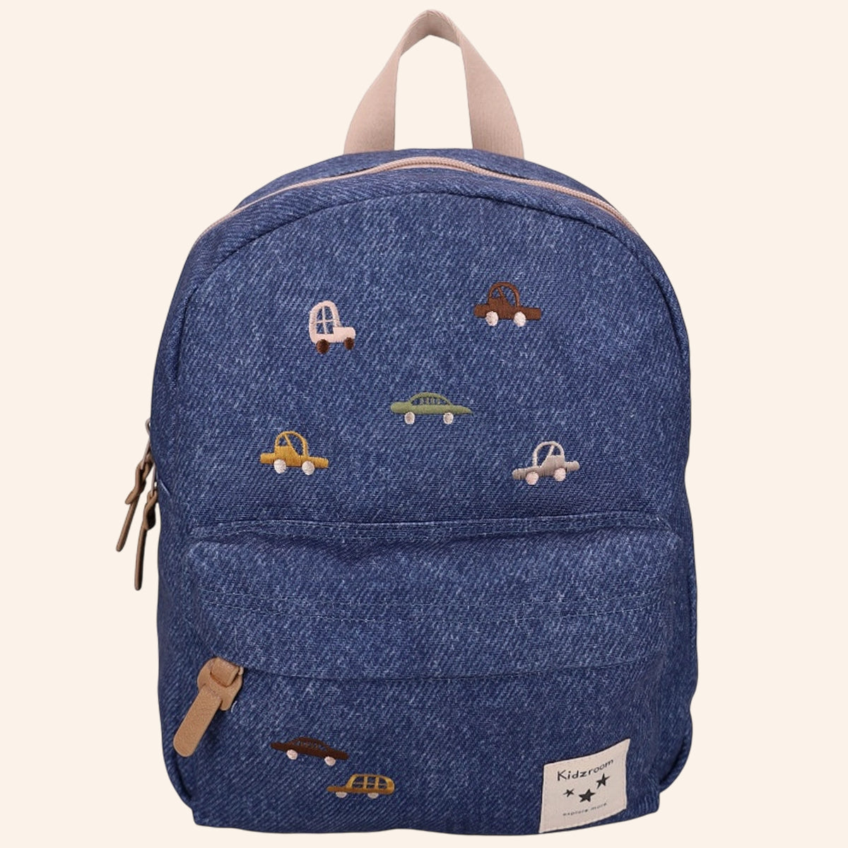 Kidzroom rugzak - Klein - Blauwe denim – Autootjes