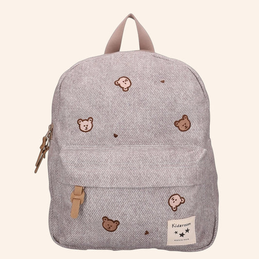 Kidzroom rugzak - Klein - Grijze denim – Beertjes