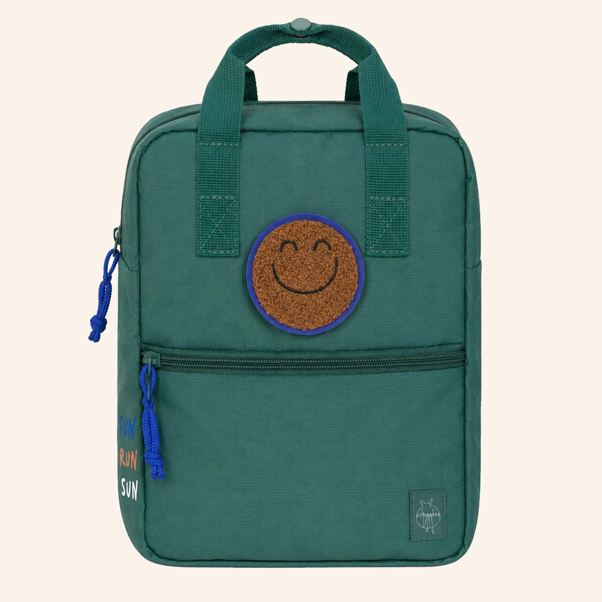 PRE ORDER: LÄSSIG rugzak - Mini Square backpack - Little Gang – Smiley Dark Green
