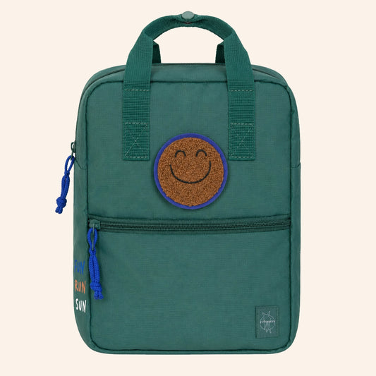 PRE ORDER: LÄSSIG rugzak - Mini Square backpack - Little Gang – Smiley Dark Green