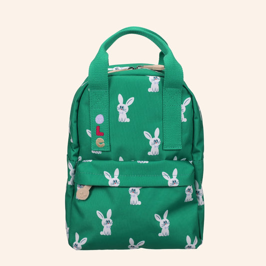 Groene rugzak van OLE met konijnenprint