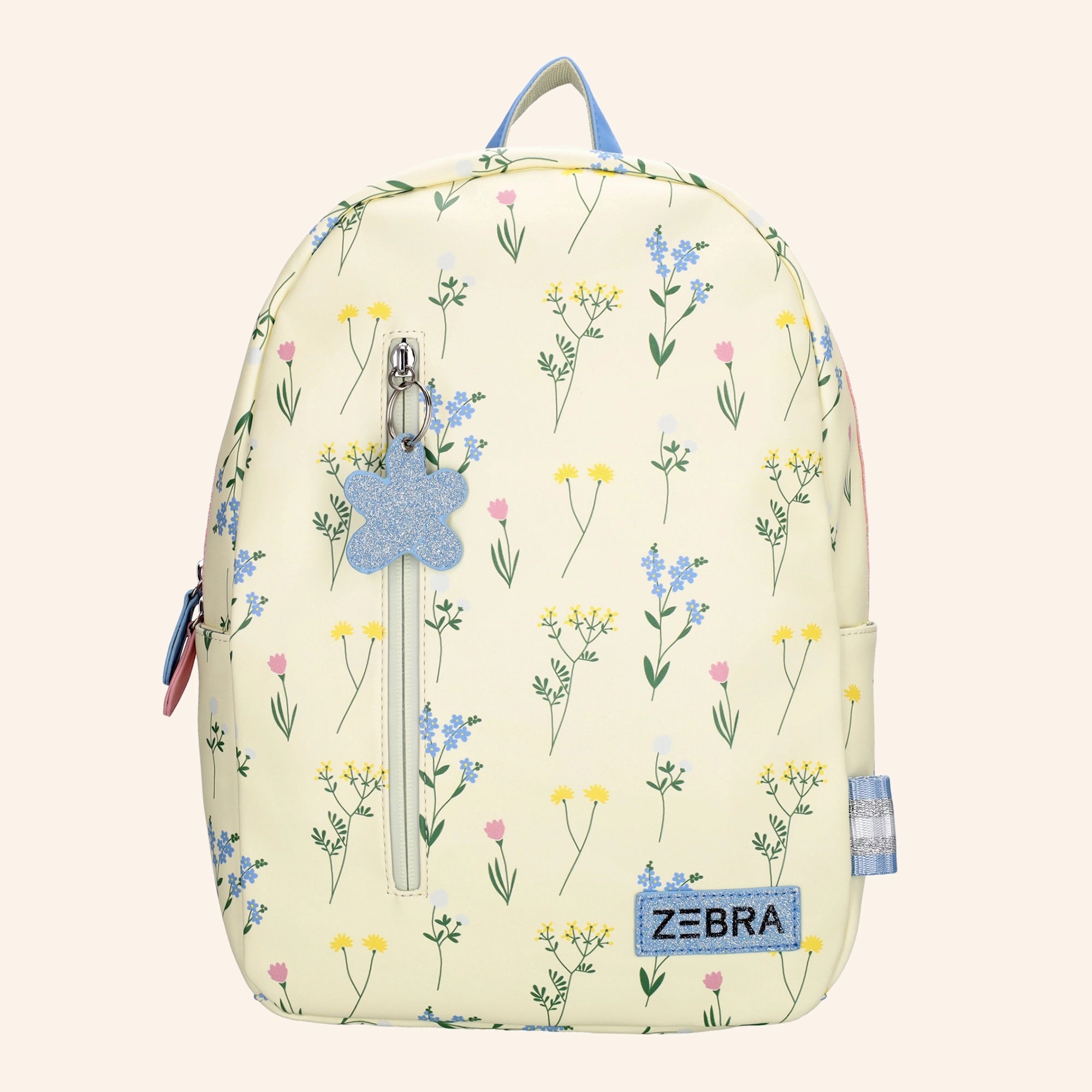 ZEBRA kinderrugzak met bloemenprint in zachte kleuren.