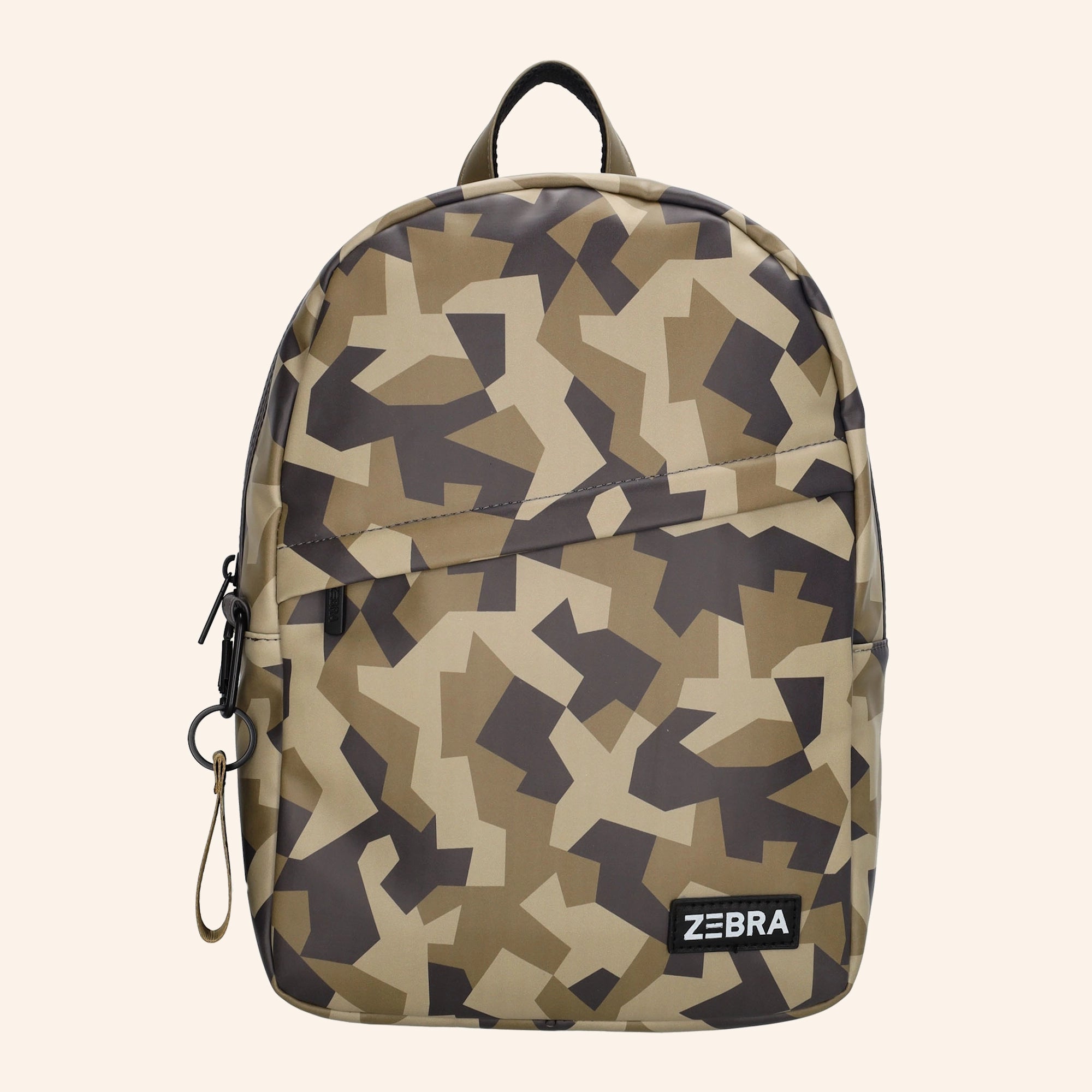 ZEBRA kinderrugzak met camouflageprint in groen- en bruintinten.