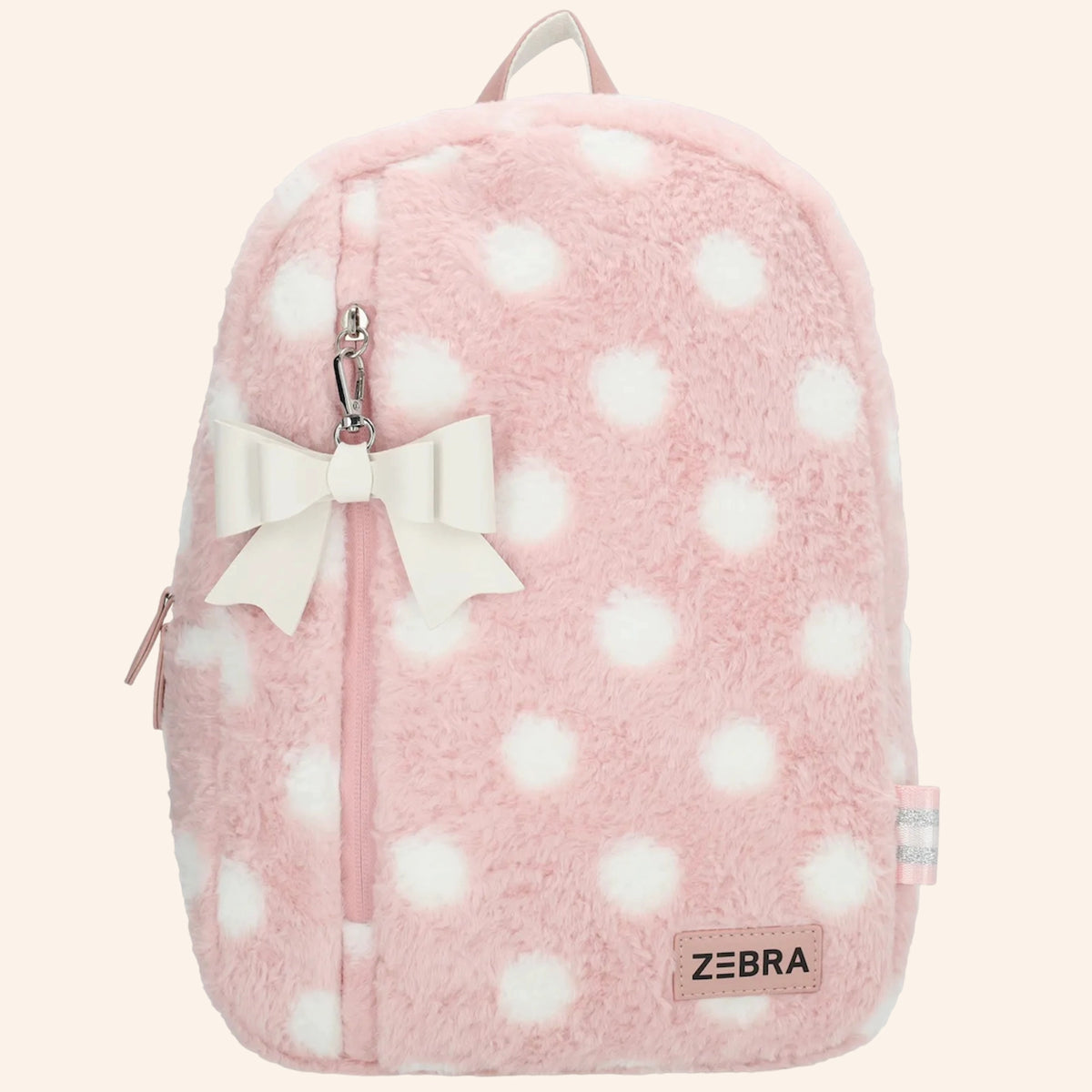 ZEBRA rugzak | Fluffy | Roze met witte stippen