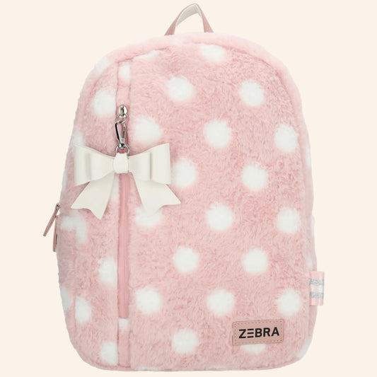 ZEBRA rugzak | Fluffy | Roze met witte stippen