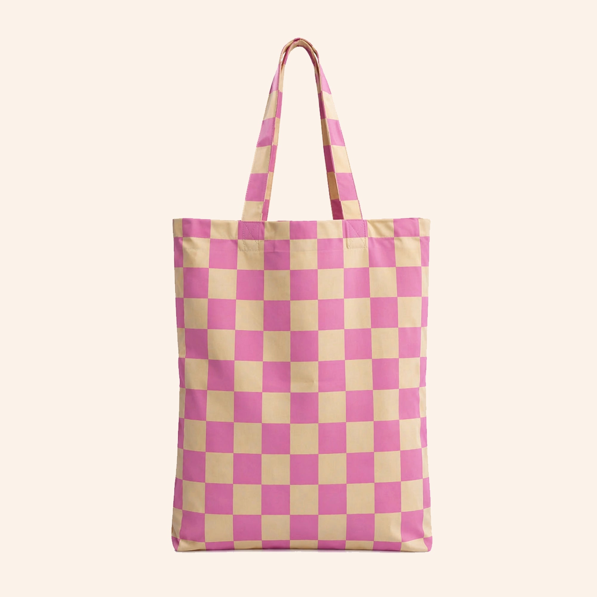 Canvas tas | Checkerboard - Roze