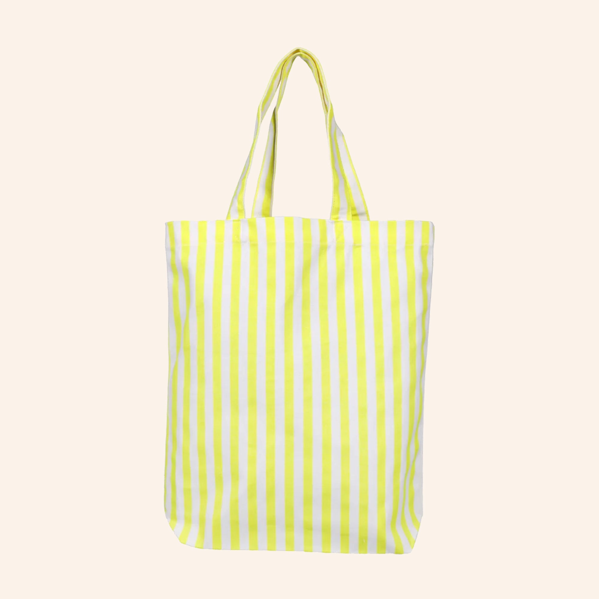Canvas tas | Neon geel gestreept