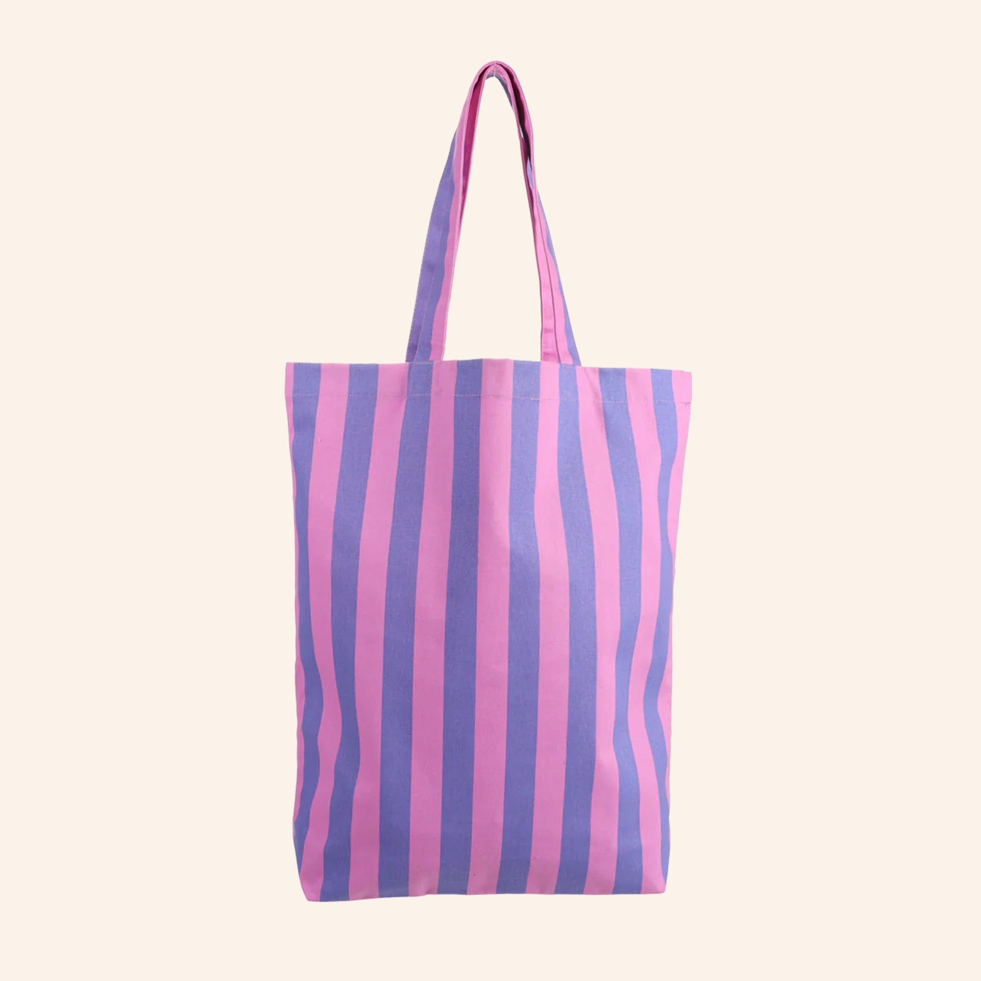 Canvas tas | Roze met blauw gestreept