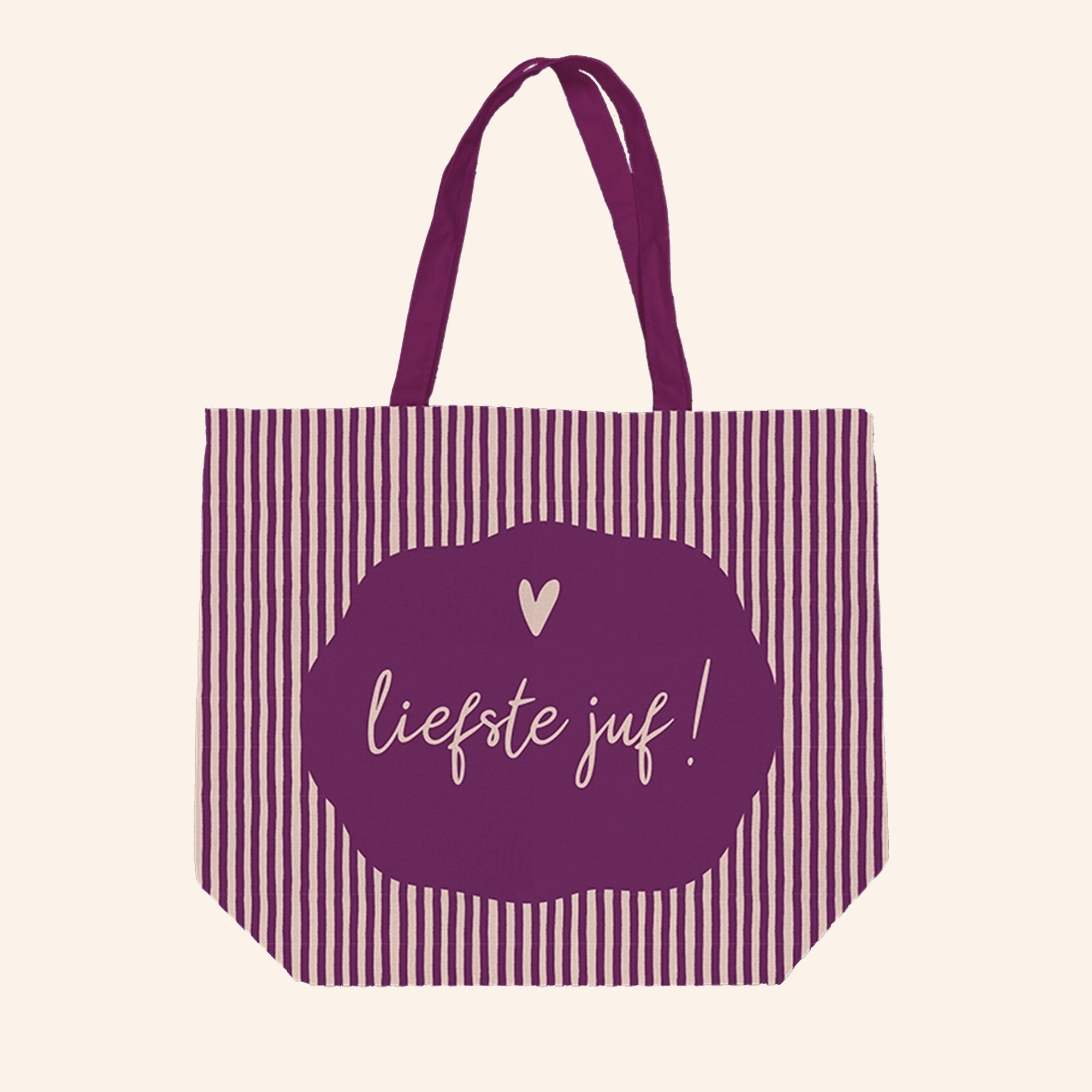 Canvas tas | Liefste juf – Strepen