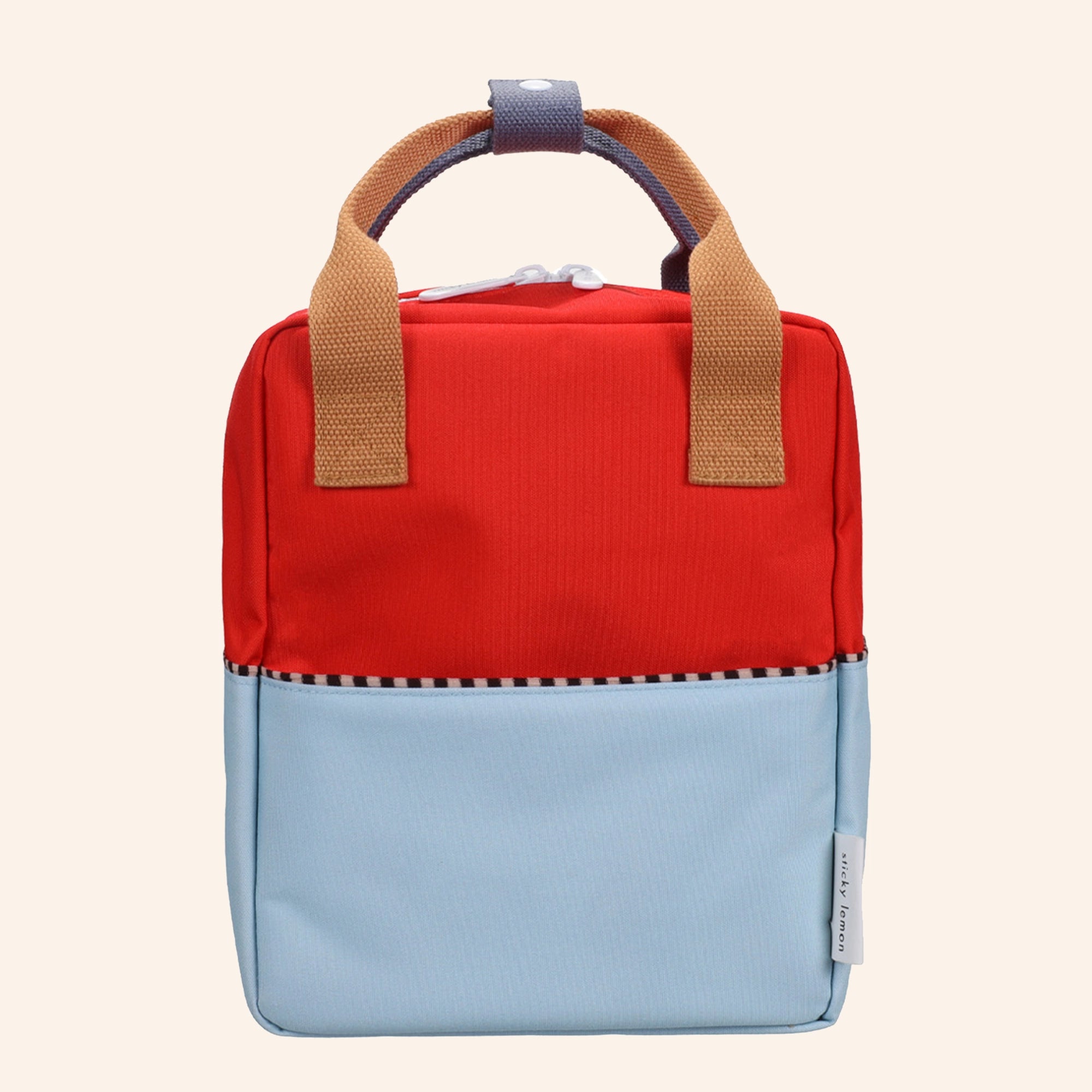 Colorblock kinderrugzak van Sticky Lemon in lichtblauw met rood