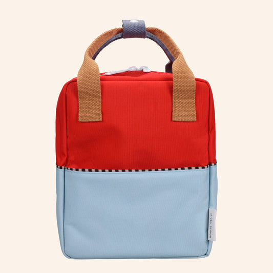 Colorblock kinderrugzak van Sticky Lemon in lichtblauw met rood