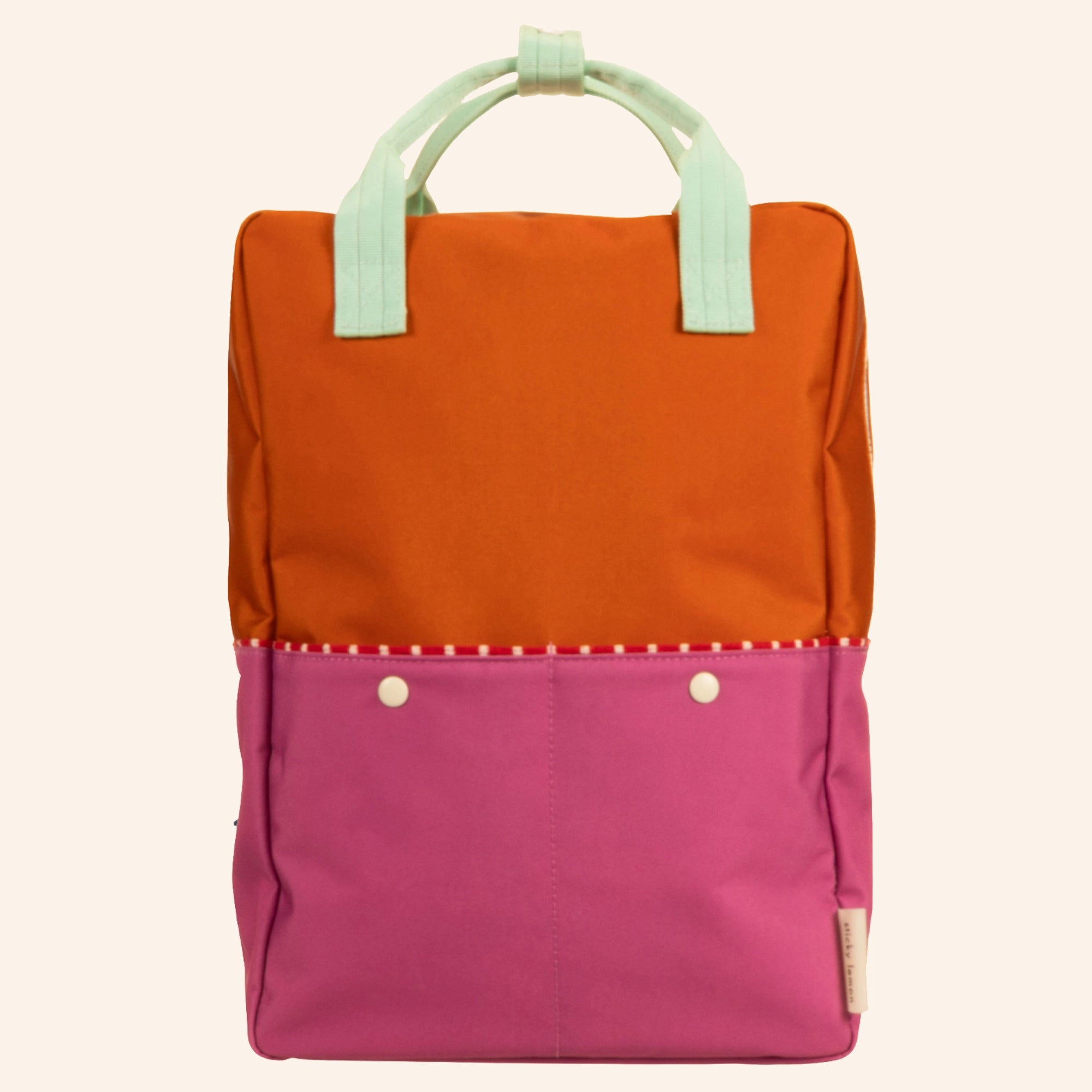 Sticky Lemon rugzak - Groot - Colourblocking - Gravel Orange + Rosette Pink