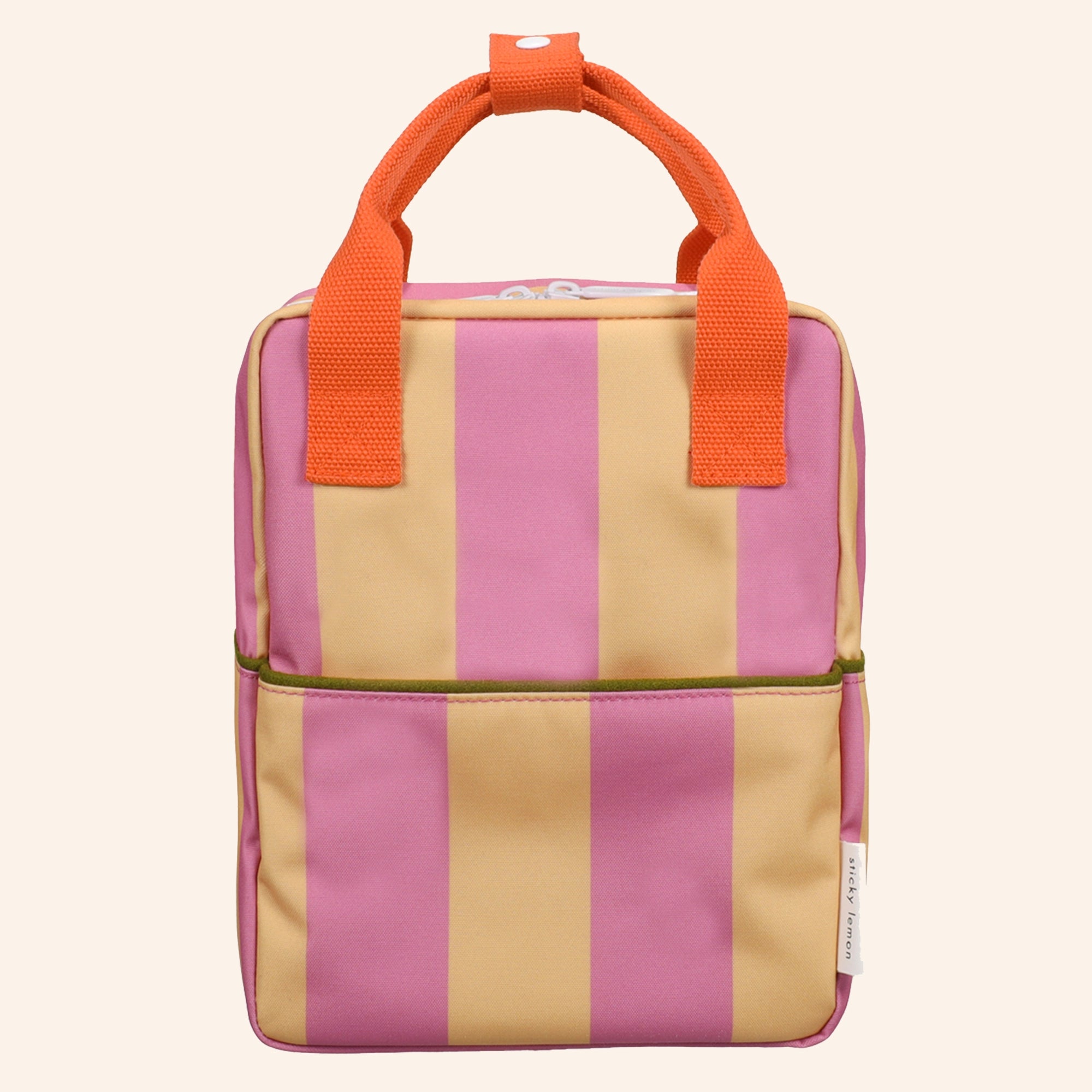 Roze/creme gestreepte rugzak van Sticky Lemon.