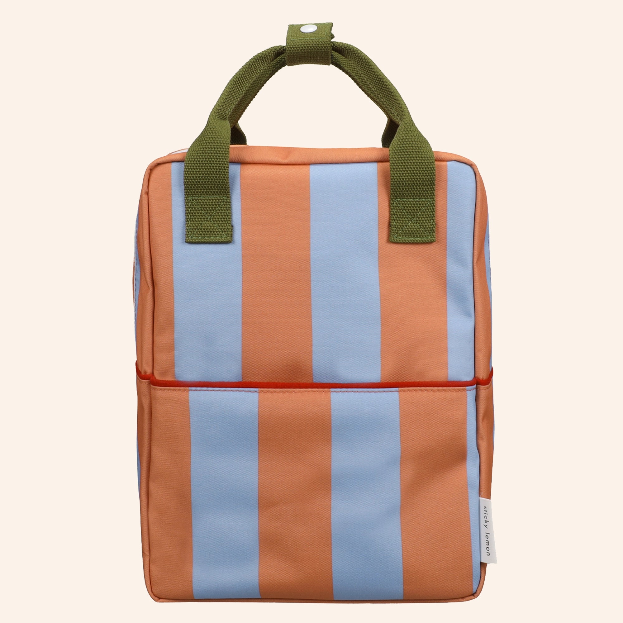 Blauw/oranje gestreepte rugzak van Sticky Lemon.