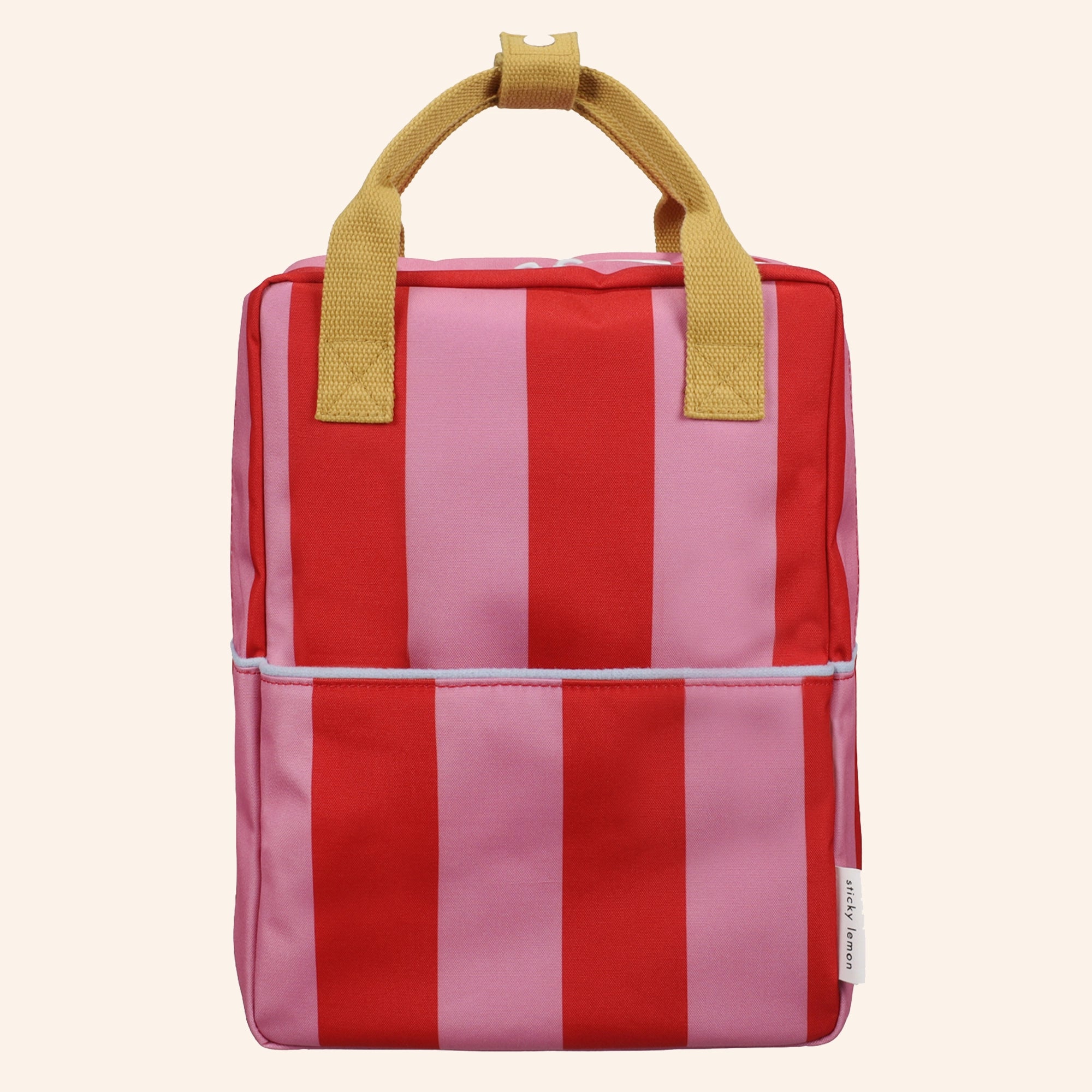 Roze/rood gestreepte rugzak van Sticky Lemon.