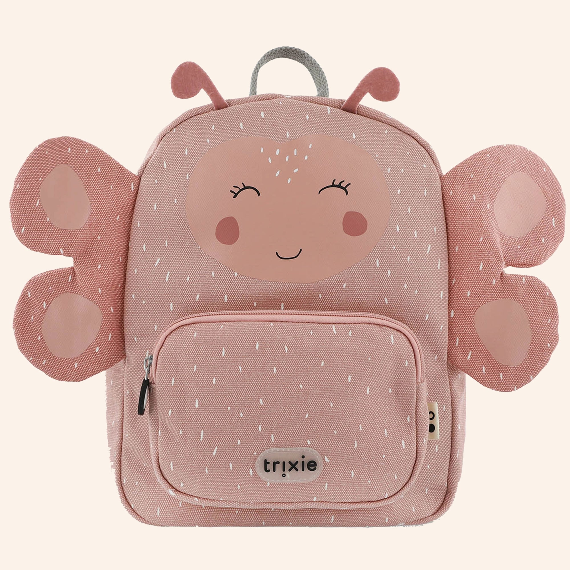 Roze rugzak van Trixie in de vorm van een vlinder - ook wel Mrs Butterfly genoemd.