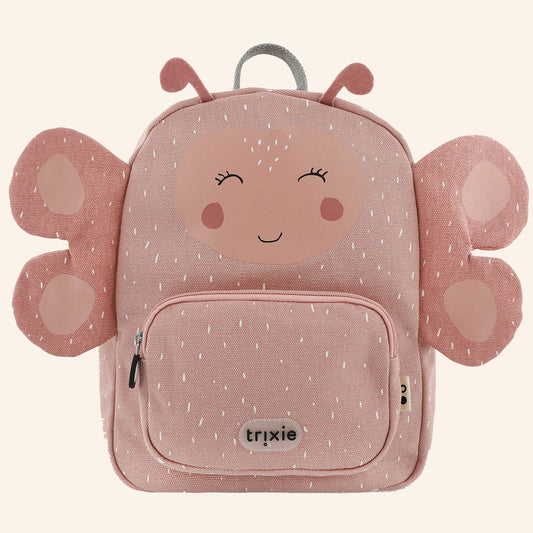 Roze rugzak van Trixie in de vorm van een vlinder - ook wel Mrs Butterfly genoemd.