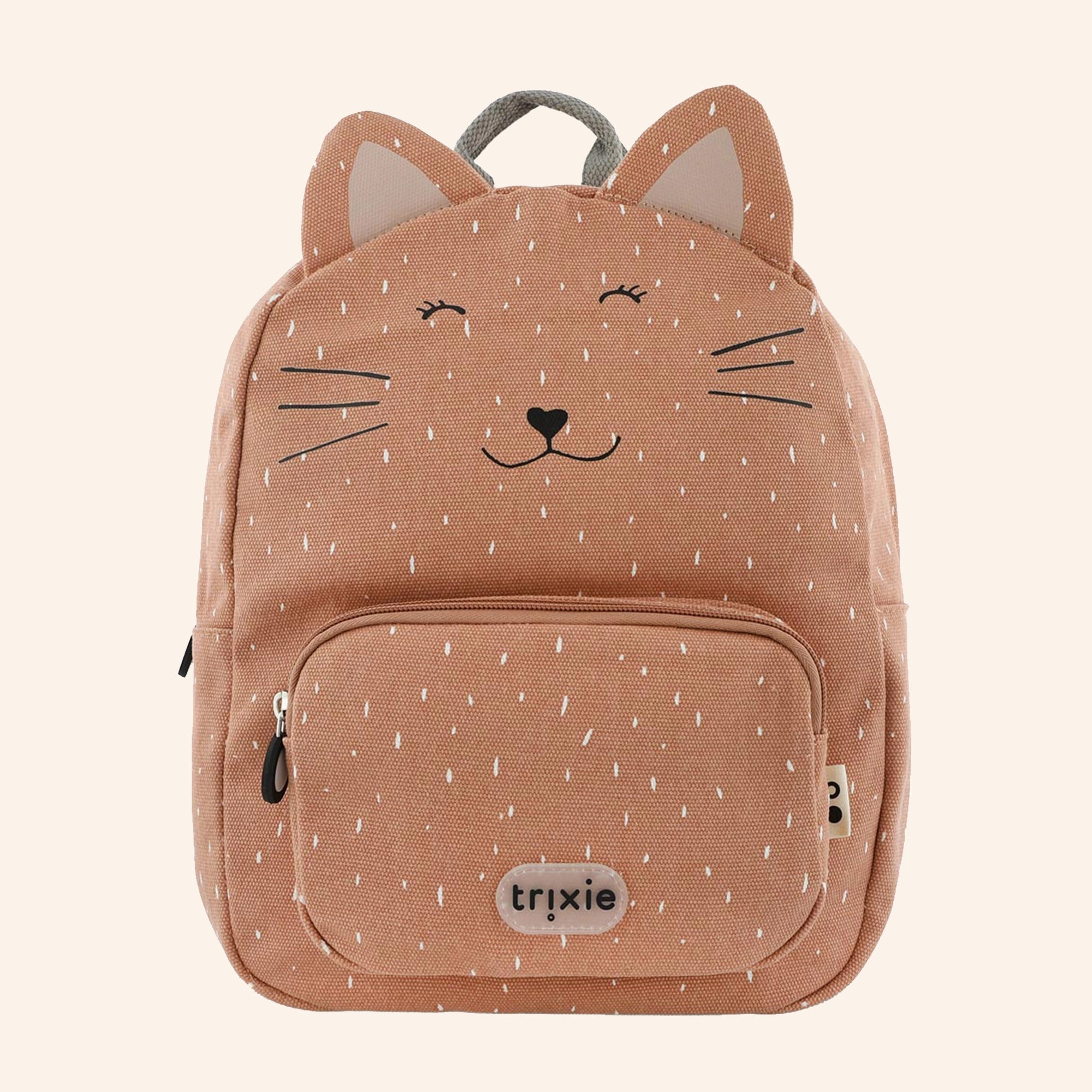 Roze rugzak van Trixie in de vorm van een kat - ook wel Mrs Cat genoemd.