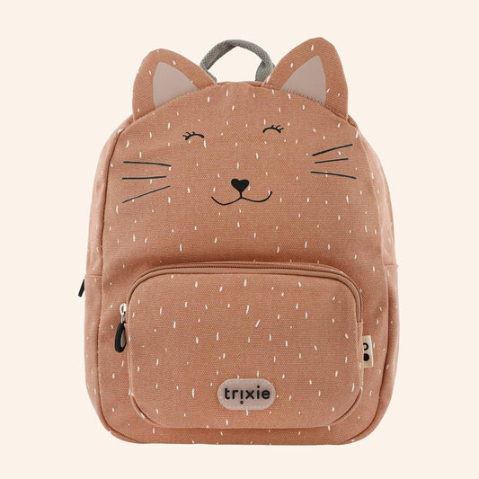 Roze rugzak van Trixie in de vorm van een kat - ook wel Mrs Cat genoemd.